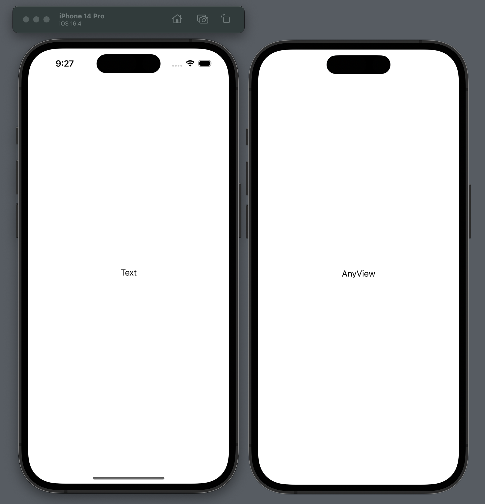 Simulator and preview canvas side-by-side